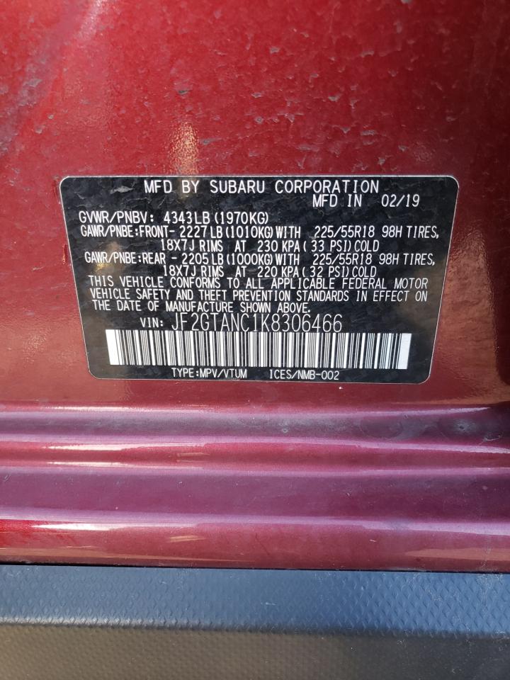 Photo 10 from auction – 2019 SUBARU CROSSTREK with VIN JF2GTANC1K8306466