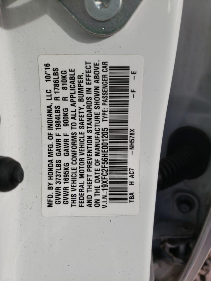 Photo 10 from auction – 2017 HONDA CIVIC LX with VIN 19XFC2F56HE001205