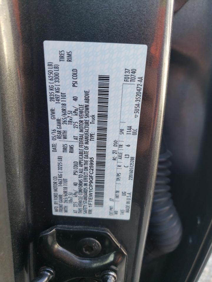 Photo 10 from auction – 2016 FORD F150 SUPER with VIN 1FTEW1CP9GFC25995