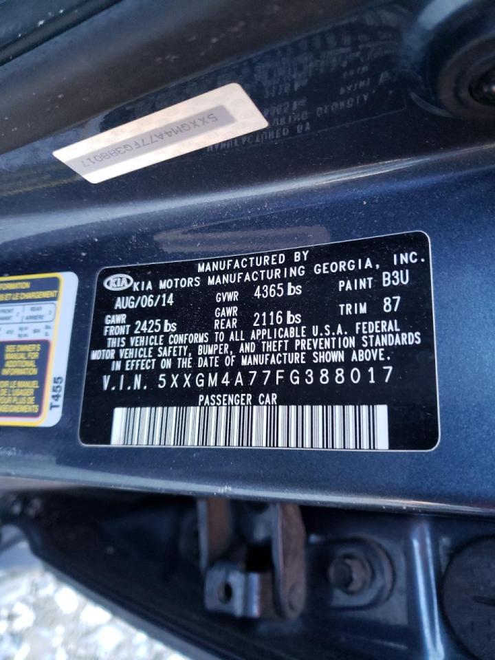 Photo 10 from auction – 2015 KIA OPTIMA LX with VIN 5XXGM4A77FG388017