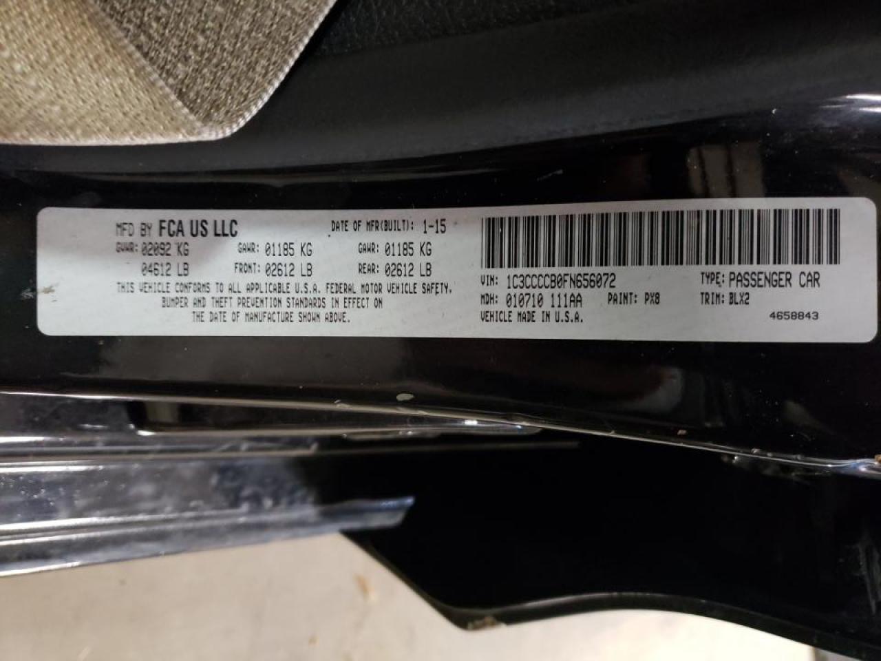Photo 10 from auction – 2015 CHRYSLER 200 C with VIN 1C3CCCCB0FN656072