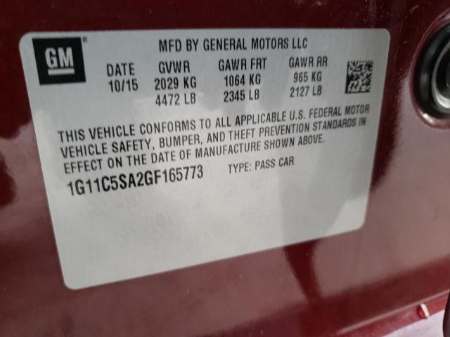 Photo 10 from auction – 2016 CHEVROLET MALIBU LIM with VIN 1G11C5SA2GF165773