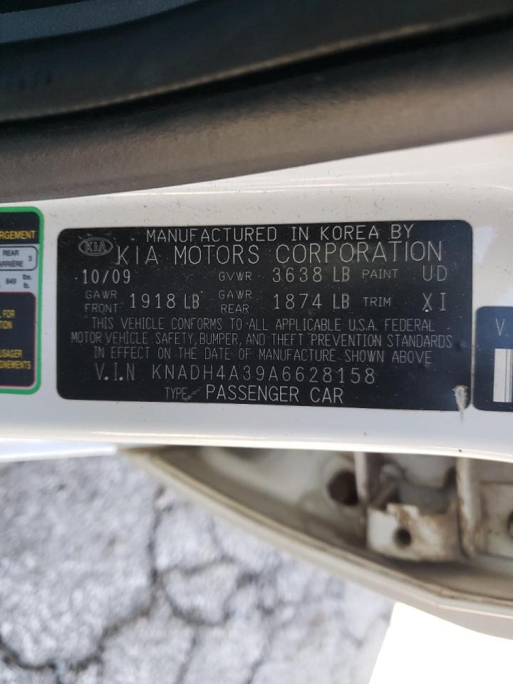 Photo 10 from auction – 2010 KIA RIO LX with VIN KNADH4A39A6628158