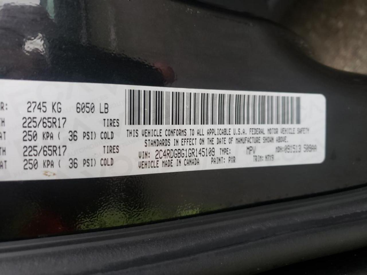 Photo 10 from auction – 2016 DODGE GRAND CARA with VIN 2C4RDGBG1GR145109