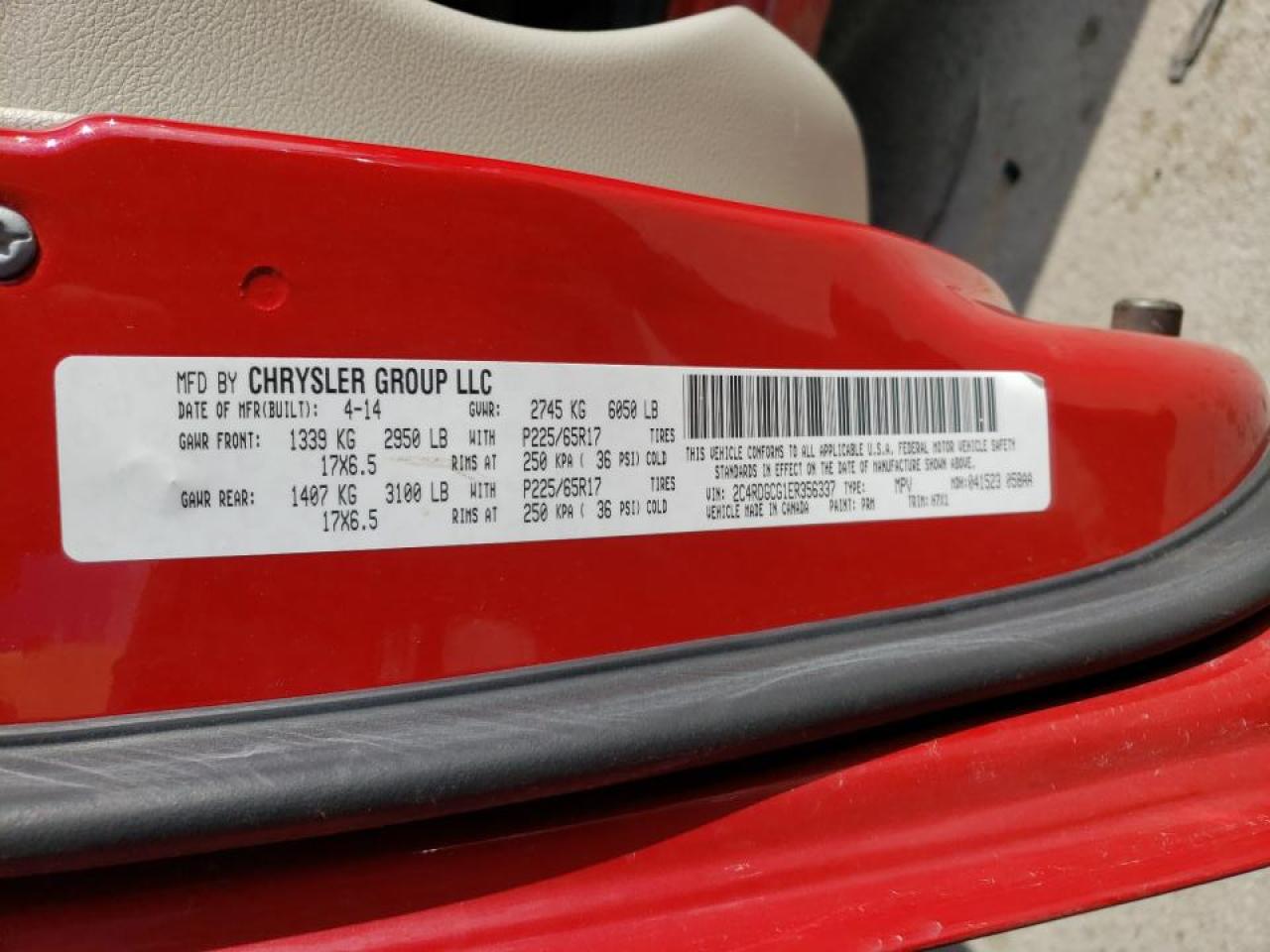 Photo 10 from auction – 2014 DODGE GRAND CARA with VIN 2C4RDGCG1ER356337