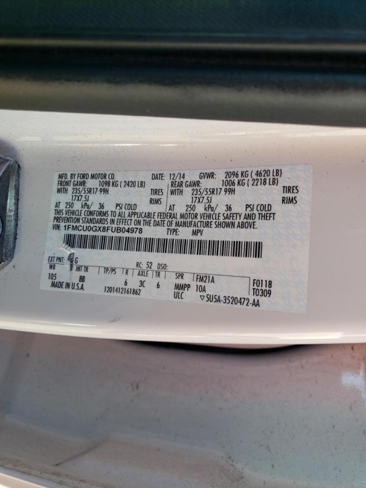 Photo 10 from auction – 2015 FORD ESCAPE SE with VIN 1FMCU0GX8FUB04978