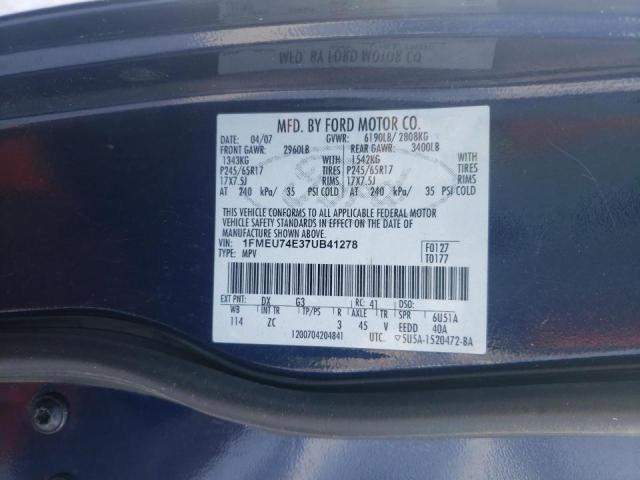 Photo 10 from auction – 2007 FORD EXPLORER E with VIN 1FMEU74E37UB41278