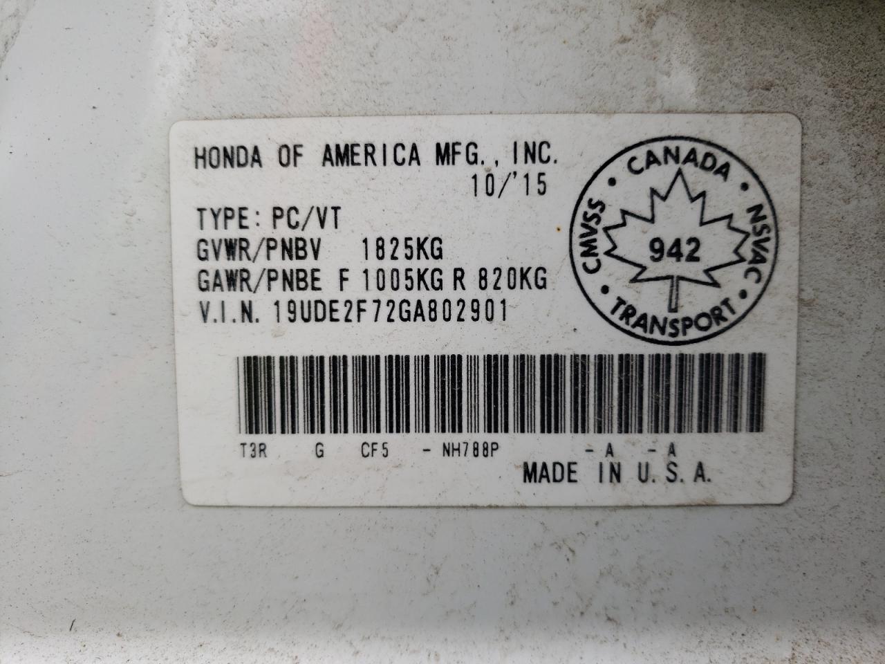 Photo 10 from auction – 2016 ACURA ILX PREMIU with VIN 19UDE2F72GA802901