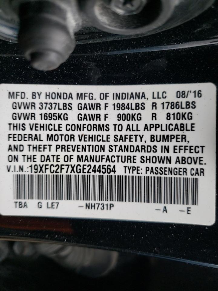 Photo 10 from auction – 2016 HONDA CIVIC EX with VIN 19XFC2F7XGE244564