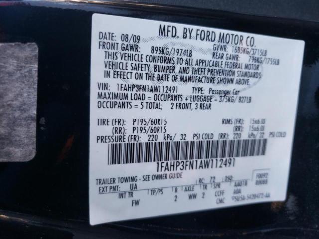 Photo 10 from auction – 2010 FORD FOCUS SE with VIN 1FAHP3FN1AW112491