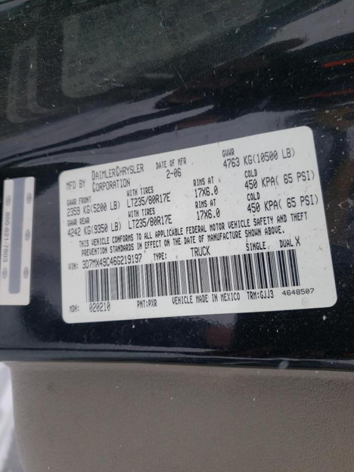 Photo 10 from auction – 2006 DODGE RAM 3500 with VIN 3D7MX49C46G219197