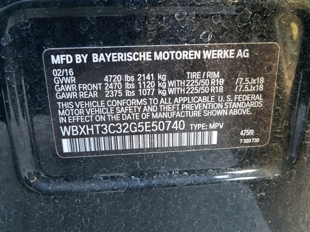 Photo 10 from auction – 2016 BMW X1 XDRIVE2 with VIN WBXHT3C32G5E50740