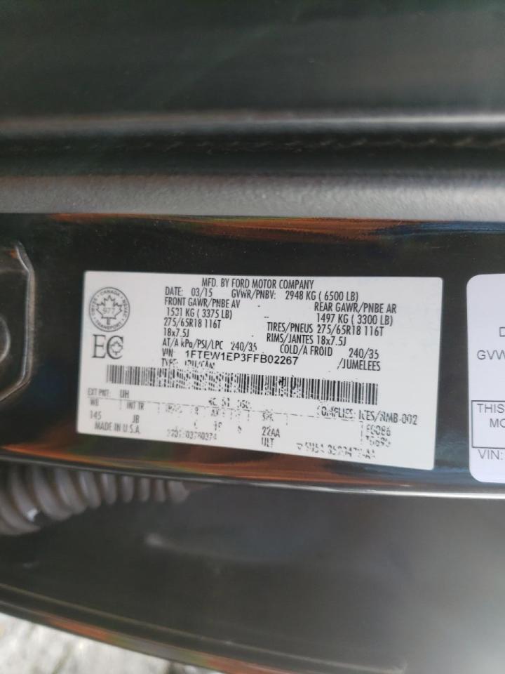 صورة رقم 10 من المزاد - 2015 FORD F150 SUPER مع VIN 1FTEW1EP3FFB02267
