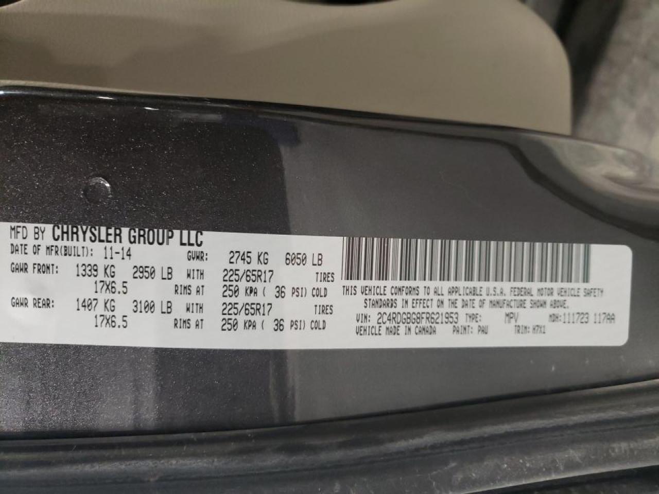 Photo 10 from auction – 2015 DODGE GRAND CARA with VIN 2C4RDGBG8FR621953