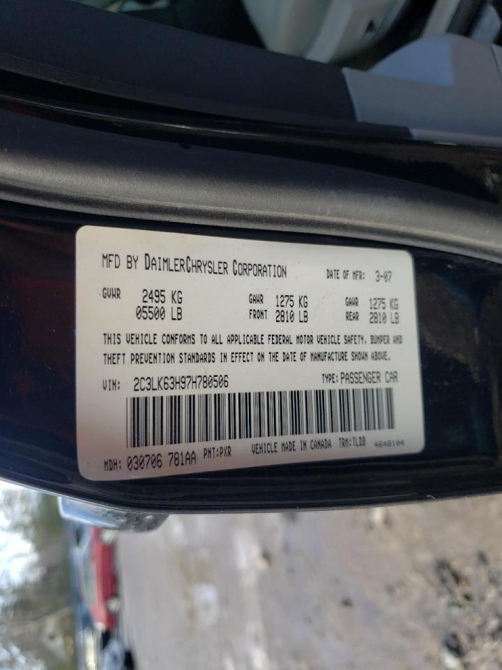 Photo 10 from auction – 2007 CHRYSLER 300C with VIN 2C3LK63H97H780506