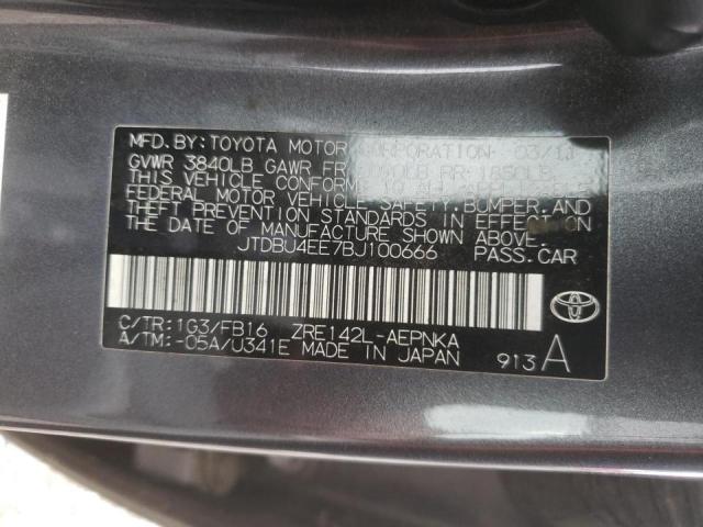 Photo 10 from auction – 2011 TOYOTA COROLLA BA with VIN JTDBU4EE7BJ100666