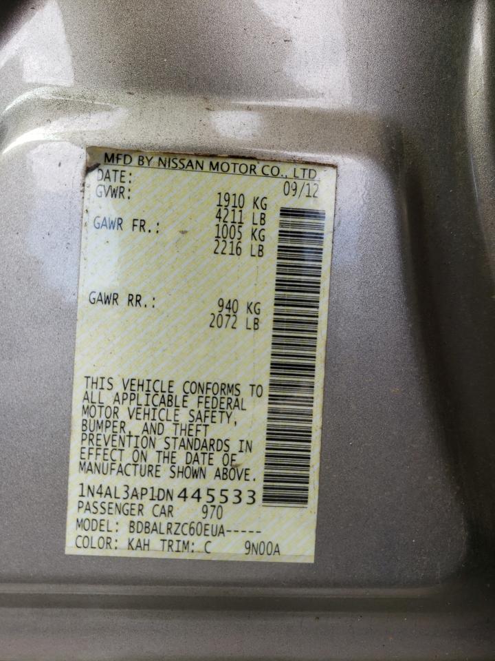 Photo 10 from auction – 2013 NISSAN ALTIMA 2.5 with VIN 1N4AL3AP1DN445533