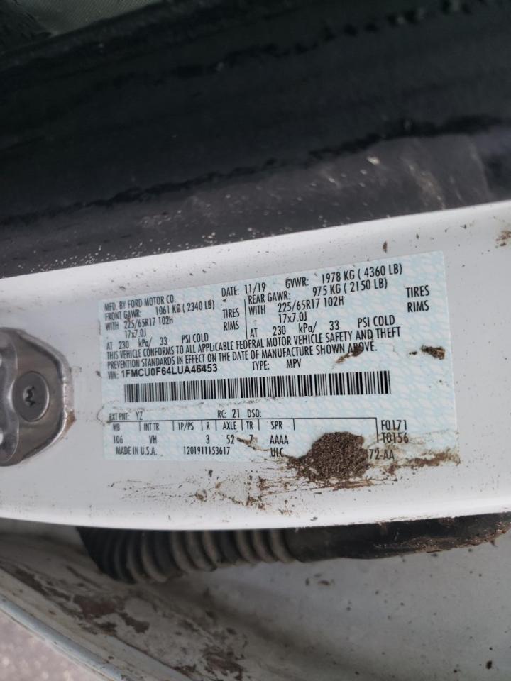 Photo 10 from auction – 2020 FORD ESCAPE S with VIN 1FMCU0F64LUA46453