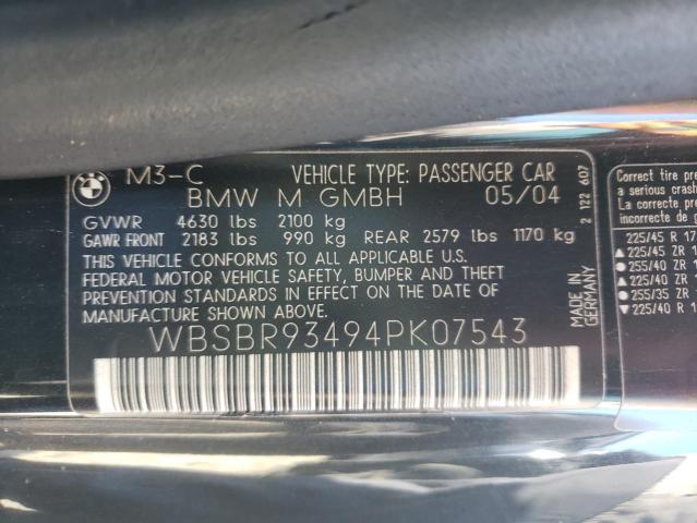 Photo 10 from auction – 2004 BMW M3 with VIN WBSBR93494PK07543