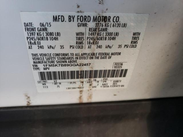 Photo 10 from auction – 2016 FORD EXPLORER with VIN 1FM5K7B89GGA22457