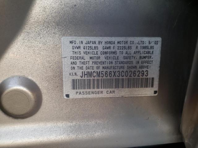 Photo 10 from auction – 2003 HONDA ACCORD EX with VIN JHMCM566X3C026293