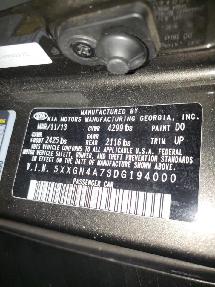 Photo 10 from auction – 2013 KIA OPTIMA EX with VIN 5XXGN4A73DG194000