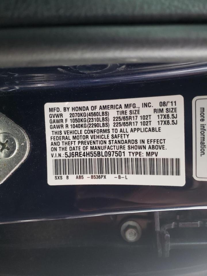 Photo 10 from auction – 2011 HONDA CR-V EX with VIN 5J6RE4H55BL097501