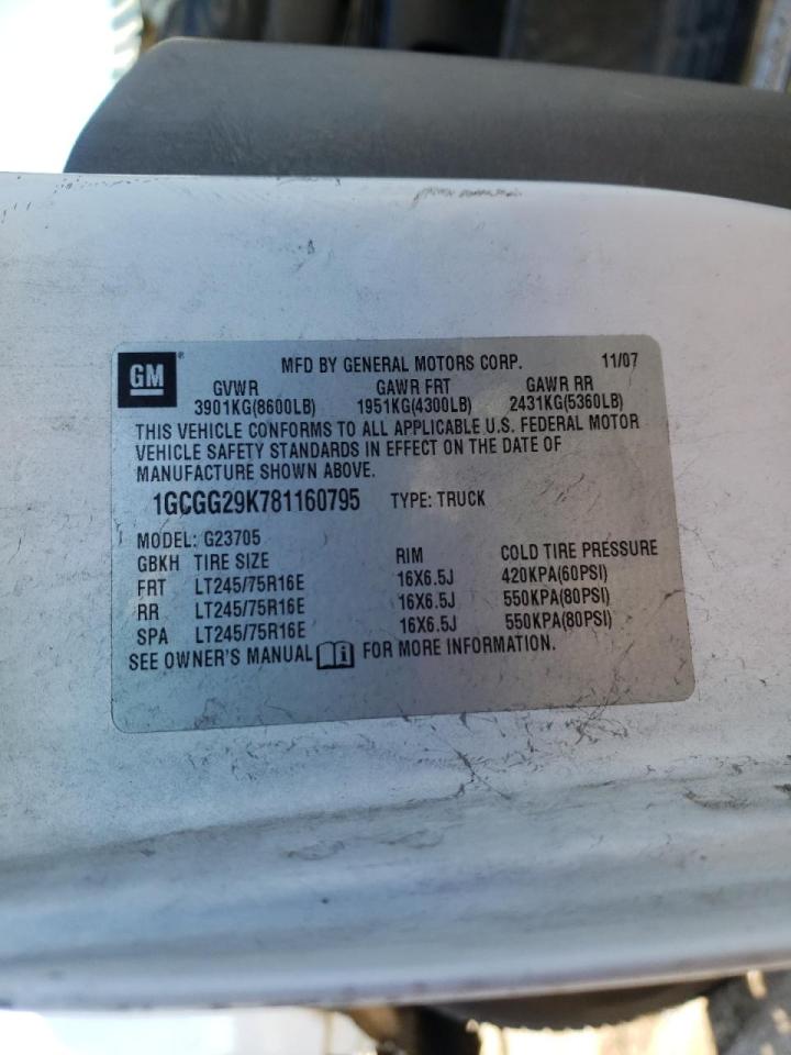 Photo 10 from auction – 2008 CHEVROLET EXPRESS G2 with VIN 1GCGG29K781160795