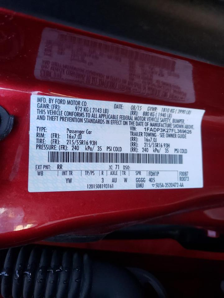 Photo 10 from auction – 2015 FORD FOCUS SE with VIN 1FADP3K27FL369626