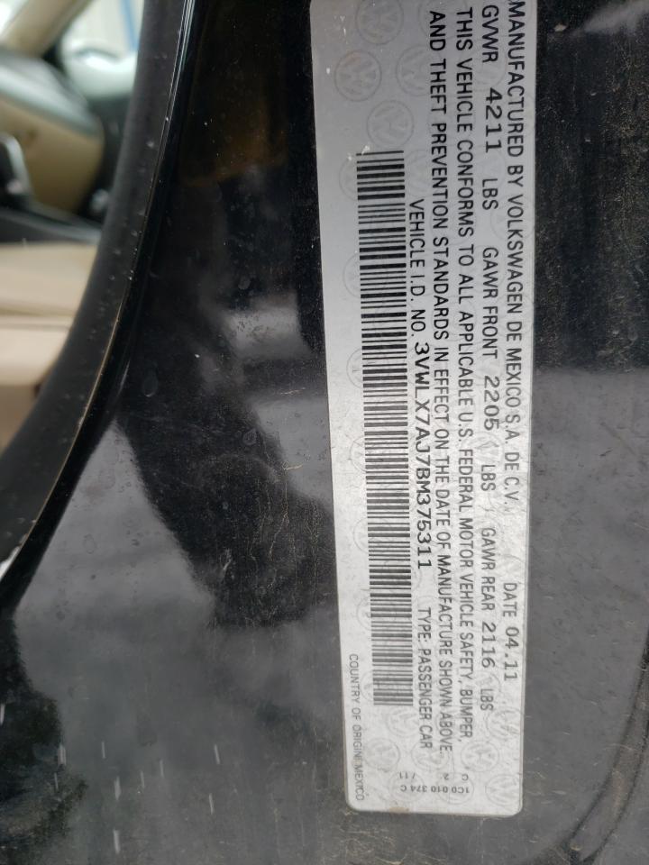 Photo 10 from auction – 2011 VOLKSWAGEN JETTA SEL with VIN 3VWLX7AJ7BM375311