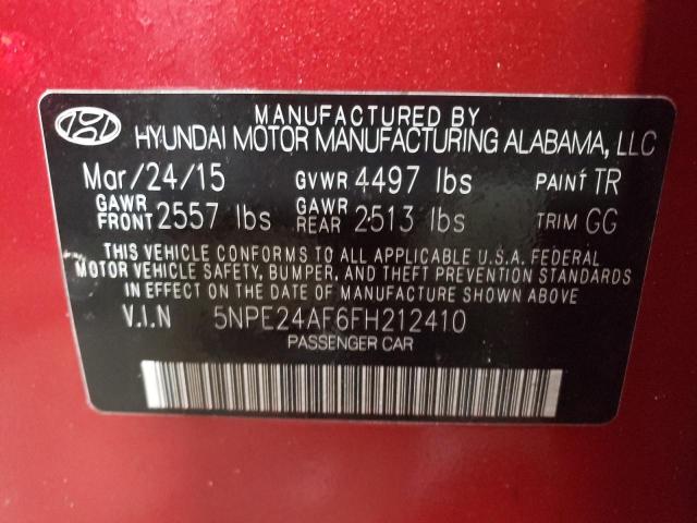 Photo 10 from auction – 2015 HYUNDAI SONATA SE with VIN 5NPE24AF6FH212410
