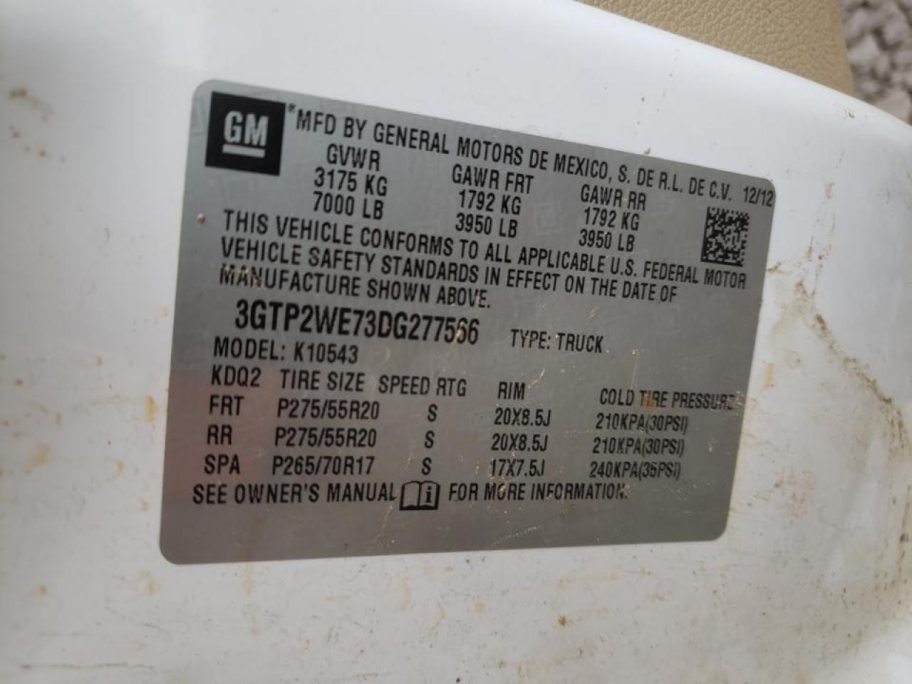Photo 10 from auction – 2013 GMC SIERRA K15 with VIN 3GTP2WE73DG277566