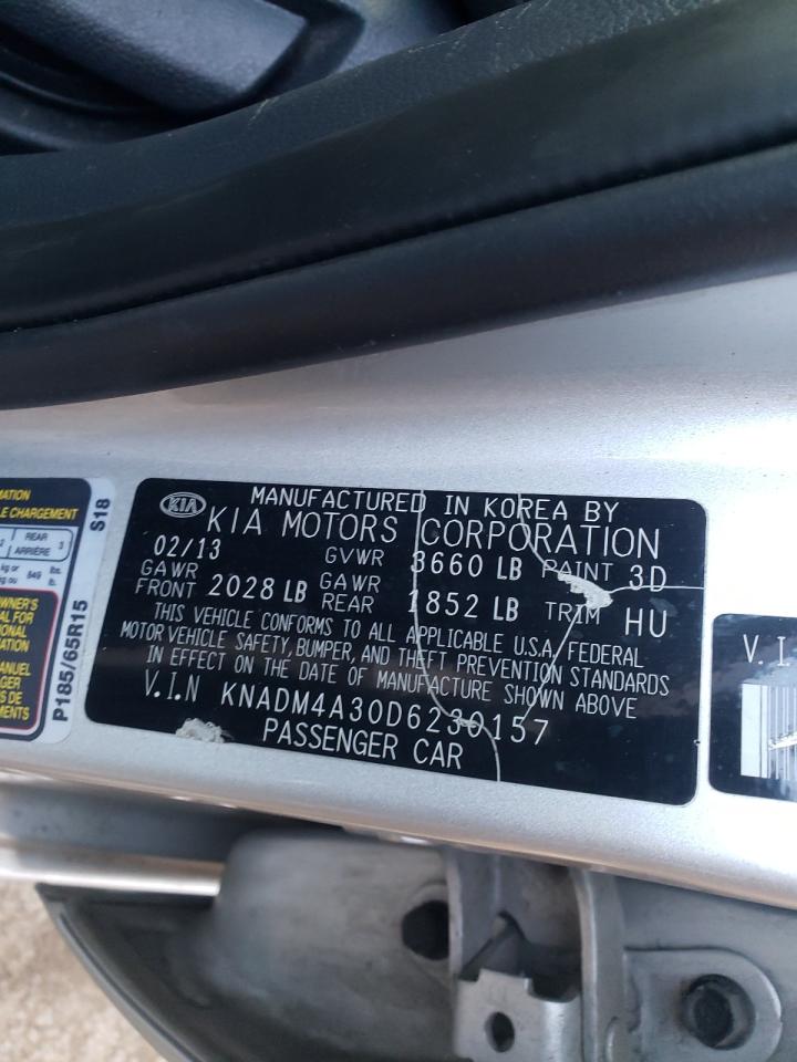 Photo 10 from auction – 2013 KIA RIO LX with VIN KNADM4A30D6230157