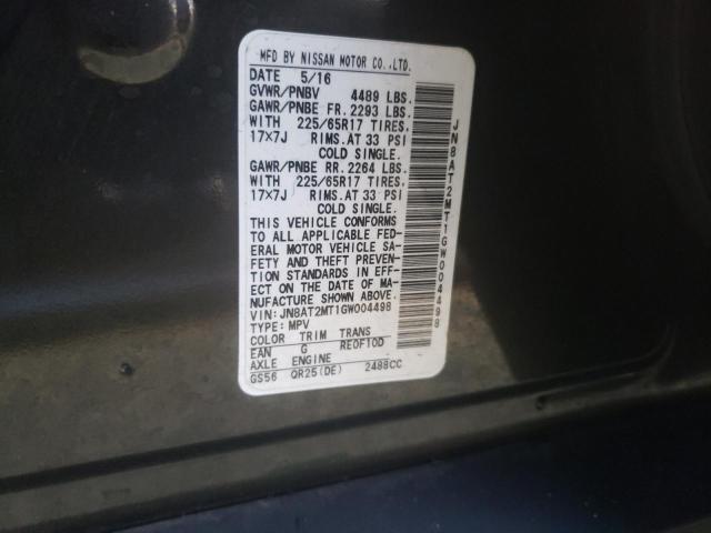 Photo 10 from auction – 2016 NISSAN ROGUE S with VIN JN8AT2MT1GW004498
