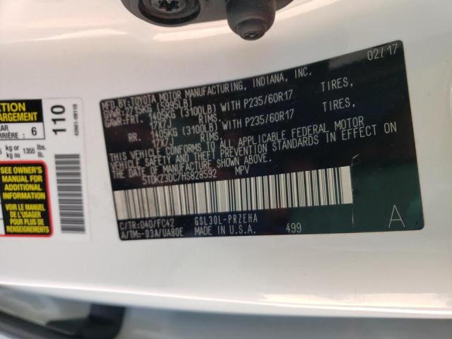 Photo 10 from auction – 2017 TOYOTA SIENNA LE with VIN 5TDKZ3DC7HS828592