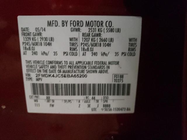 Photo 10 from auction – 2014 FORD EDGE SEL with VIN 2FMDK4JC5EBA65200