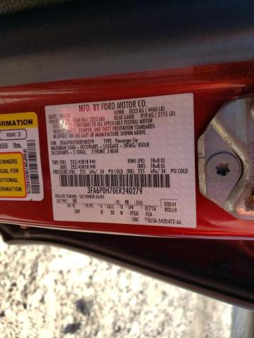 Photo 10 from auction – 2014 FORD FUSION SE with VIN 3FA6P0H70ER240279