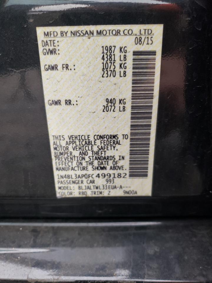 Photo 10 from auction – 2015 NISSAN ALTIMA 3.5 with VIN 1N4BL3AP0FC499182