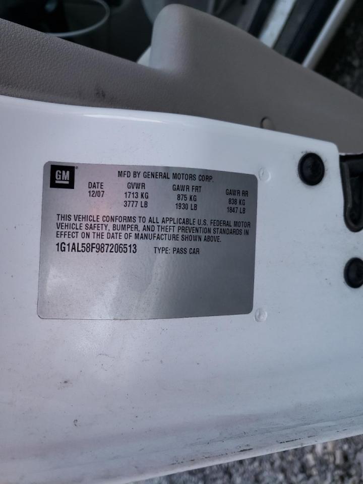 Photo 10 from auction – 2008 CHEVROLET COBALT LT with VIN 1G1AL58F987206513