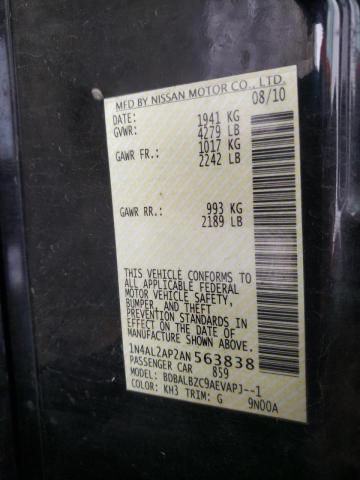 Photo 10 from auction – 2010 NISSAN ALTIMA BAS with VIN 1N4AL2AP2AN563838