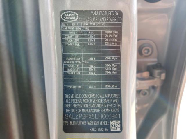 Photo 10 from auction – 2020 LAND ROVER RANGE ROVE with VIN SALZP2FX5LH060941