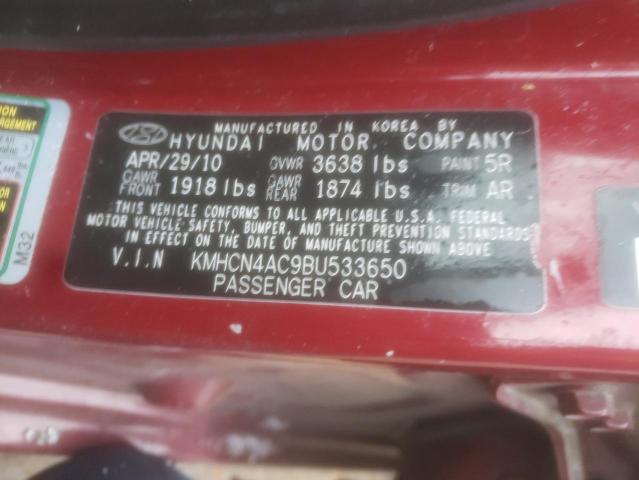 Photo 10 from auction – 2011 HYUNDAI ACCENT GLS with VIN KMHCN4AC9BU533650
