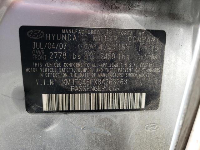 Photo 10 from auction – 2008 HYUNDAI AZERA SE with VIN KMHFC46FX8A263263
