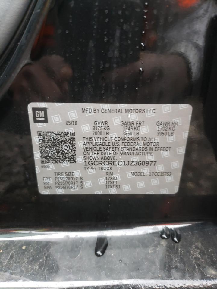 Photo 10 from auction – 2018 CHEVROLET SILVERADO with VIN 1GCRCREC1JZ360977