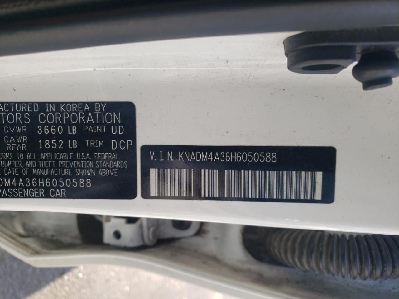 Photo 10 from auction – 2017 KIA RIO LX with VIN KNADM4A36H6050588