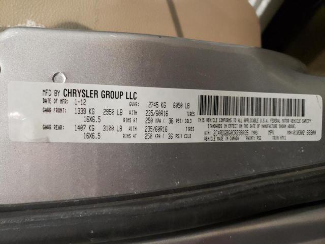 Photo 10 from auction – 2012 DODGE GRAND CARA with VIN 2C4RDGBG0CR238035