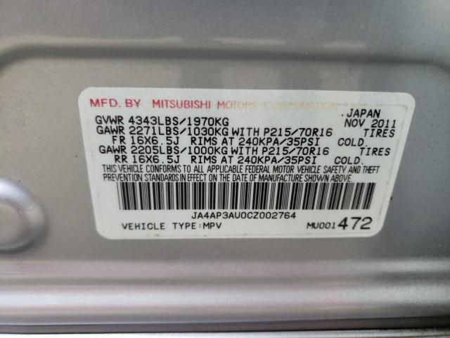 Photo 10 from auction – 2012 MITSUBISHI OUTLANDER with VIN JA4AP3AU0CZ002764