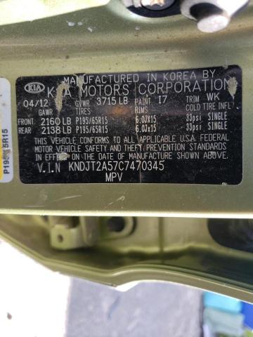 Foto 10 de la subasta – 2012 KIA SOUL con VIN KNDJT2A57C7470345