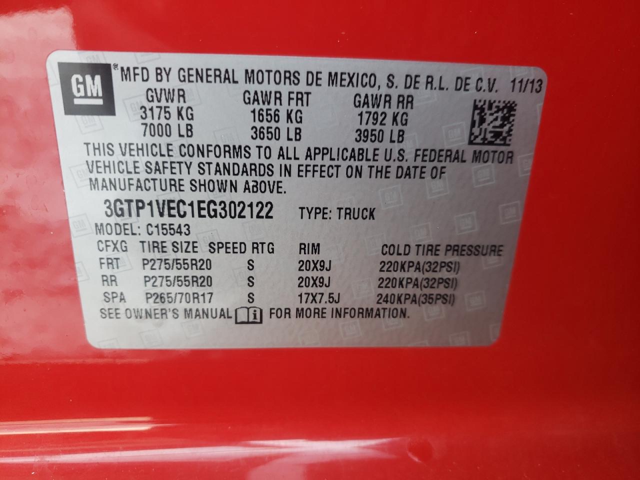 Photo 10 from auction – 2014 GMC SIERRA C15 with VIN 3GTP1VEC1EG302122