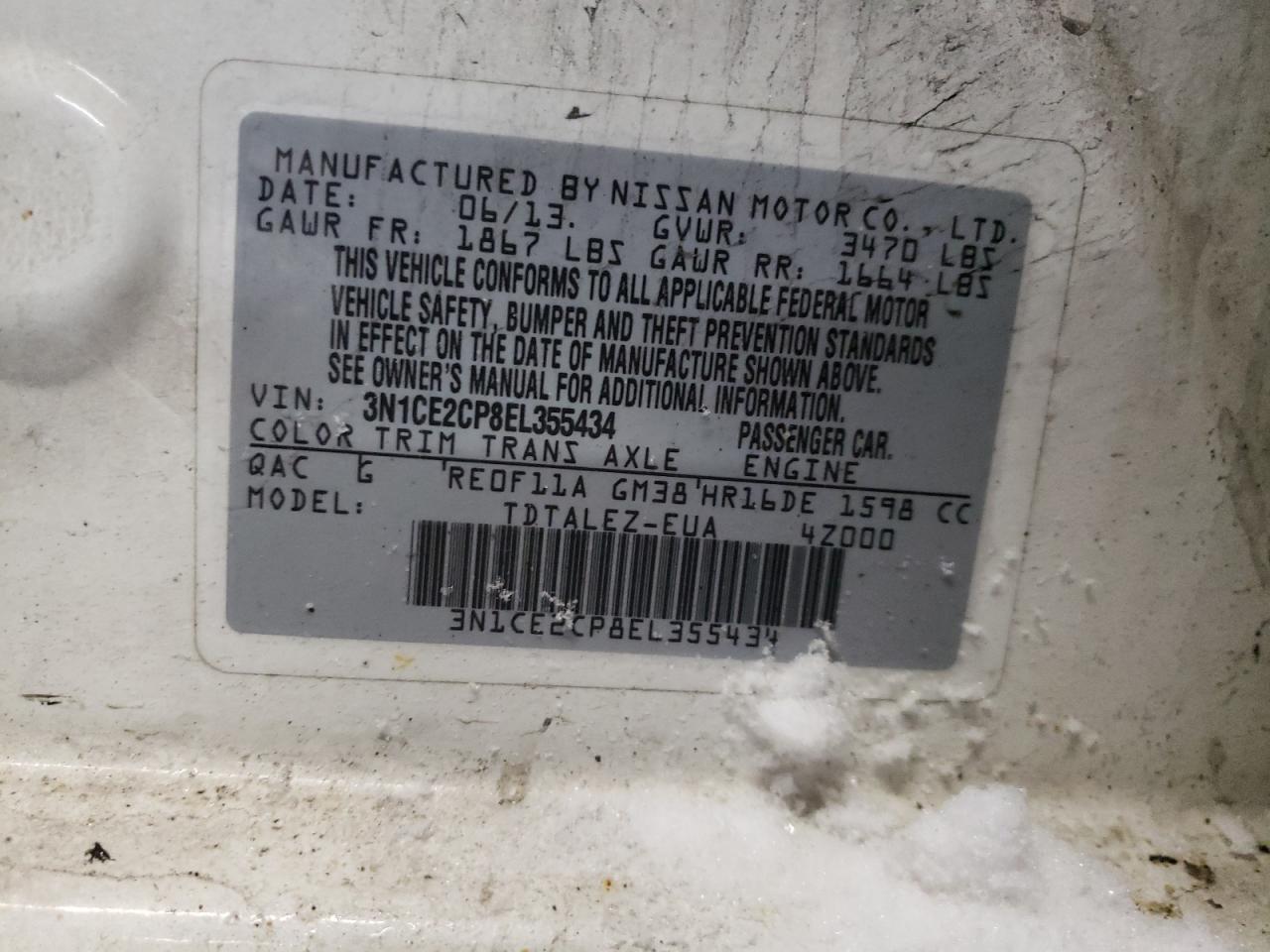 Photo 10 from auction – 2014 NISSAN VERSA NOTE with VIN 3N1CE2CP8EL355434